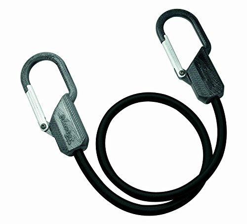 Master Lock 3205EURDAT elásticas Tipo Mosquetón, Cuerda Gancho Patentado, óptimo para Sujetar Cargas Pequeñas, Camping, Mudanzas, Negro, 8 mm Dia x 80 cm L