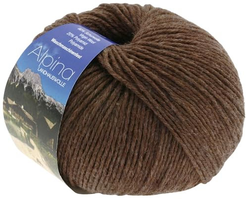 LANA GROSSA Alpina | Landhauswolle und Trachtengarn, waschmaschinenfest | Handstrickgarn aus 80% Schurwolle & 20% Polyamid | 100g Wolle zum Stricken & Häkeln | 210m Garn 3
