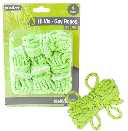 Summit Hi Vis Guy Ropes with Tensioners - Green