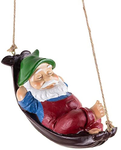 Facynde Lustige Gartenzwerge | Niedliche Gartenzwerge Dekorationen für Gartenbäume - Feengartenzwerg, schwingende Schlafhängematte, Statuen, Baumdekoration