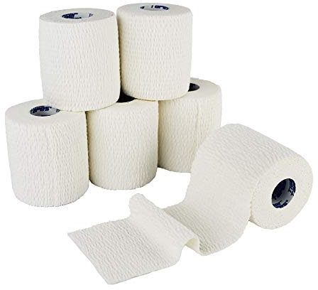 6 Rolls - TIGERTAPES EAB Tape | 7.5cm x 6.9m White - Tearable Elastic Adhesive Bandage - Easy Tear Light EAB Sports Tape for Medical Strapping, Lifting Blocks, Knee, Elbow & Wrist - Rugby Lifting Tape