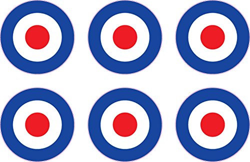 Vinyl-Aufkleber, Motiv: Raf Roundel, 2,5 cm, Mod The Who Lambretta, Vespa, Roller, Fahrrad, 15,2 cm