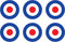 Vinyl-Aufkleber, Motiv: Raf Roundel, 2,5 cm, Mod The Who Lambretta, Vespa, Roller, Fahrrad, 15,2 cm