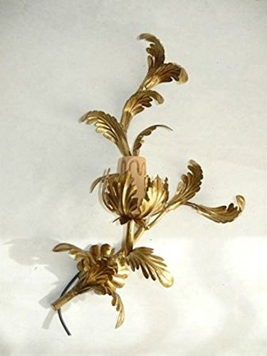 Applique in ferro battuto Oro foglie ACANTO ad 1 luce