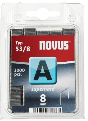 Novus Feindrahtklammern 8 mm superhart, 2000 Klammern vom Typ 53/8 superhart, Heftmittel aus robustem Stahldraht