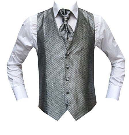 MMUGA Hochzeit westen Set mit Plastron Grau 48