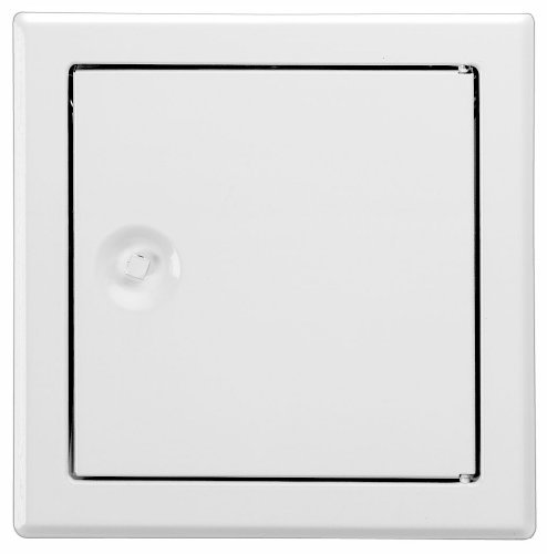 Puerta de inspección chapa de acero blanco con cierre cuadrado 15 x 20 cm