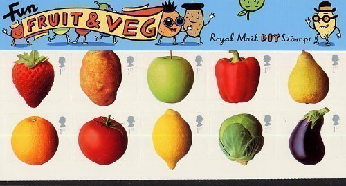 2003 Fun Obst und Gemüse Präsentation Pack Nr. 345 – Royal Mail Briefmarken