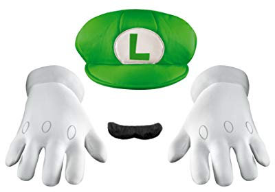 Super Mario Bros DISX73791 Super Mario Accessories Adults Costume Accessory, Luigi Zubehörset, Einheitsgröße