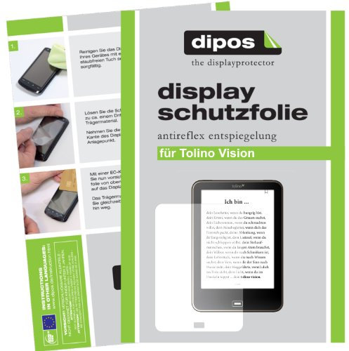 dipos I 2X Schutzfolie matt kompatibel mit Tolino Vision Folie Displayschutzfolie