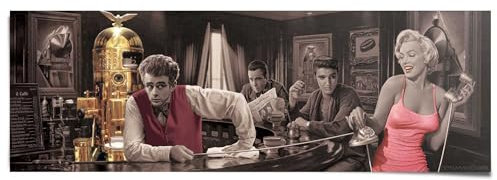 REINDERS Poster, Java Dreams, Wohnzimmer, Bilder, Wanddeko, Room Decor, 170 gr. glänzend Bilderdruckpapier, Schwarz, 53x158cm