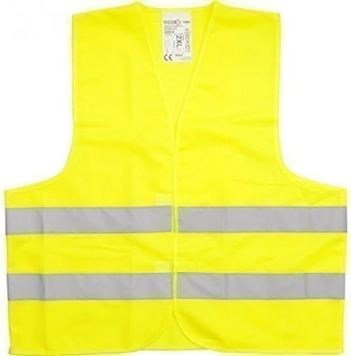 Warnweste Sicherheitsweste DIN EN471 gelb orange L XL XXL XXXL Panne Unfall AUTO(XXL gelb,1 Weste)
