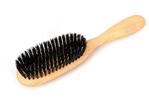 LUQX Haarbürste Spezial, Wildschweinborste - extra leichte Auskämmbürste (HELL)