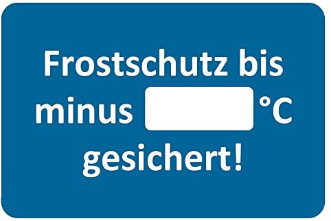 AUPROTEC Kundendienst Aufkleber Werkstatt Serviceaufkleber Auswahl: 5 Stück, Frostschutz sicher bis