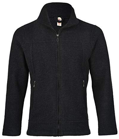 Engel Jacke Merino Wollfleece, 50-52/50/52, Atlantic Melange 034E (M, schwarz Melange)