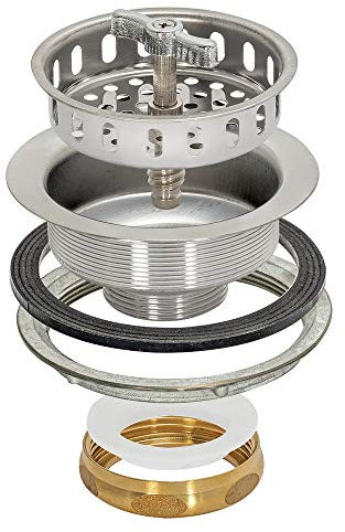 EZ-FLO 30011 Kitchen Sink Strainer with Brass Slip-Joint Nut, Spin and Seal, 3-1/2 Inch to 4 Inch Opening, Stainless Steel Stainless Steal kit, 2.8 x 4.5 x 4.5 Inch