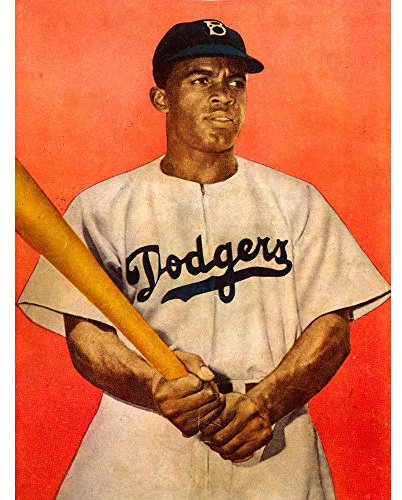 Wee Blue Coo Vintage Portrait Jackie Robinson Baseball Brooklyn Dodgers Art Print Poster Wall Decor Kunstdruck Poster Wand-Dekor-12X16 Zoll