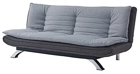 Home Detail Duo-Contrast 3 Seater Sofabed in Duck Grey/Charcoal Fabric or Charcoal Fabric/White Faux Leather