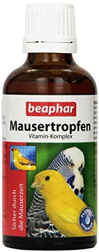 BEAPHAR - Mausertropfen Vitamin-Komplex - Nahrungsergänzungsmittel Für Vögel - Mit Vitamin A, C, D3, E, K, B-Komplex - Unterstützt Natürliche Abwehrkräfte, Fördert Sprech- Und Sangesfreude - 50 ml