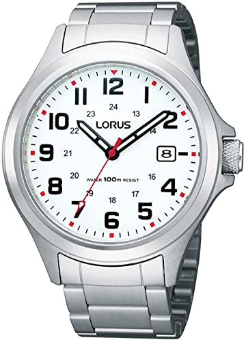 Lorus Uhren Herren Analog Quarz Uhr mit Edelstahl Armband RXH03IX9, Mehrfarbig, Armband