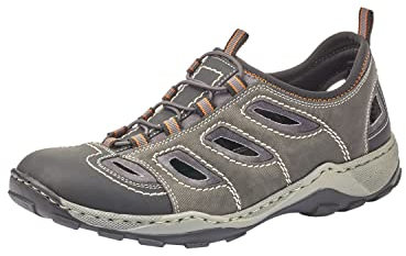 Rieker Men's Sandale Sneakers, Grey (Grey Combo), 9.5 UK