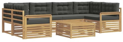 vidaXL Outdoor-Sofagarnitur 7 pcs Weiß und Anthrazit Polyester, Gemütliches Outdoor-Set, modernes Lounge-Möbel, Garten-Sofa, tolle Terrassen-Sitzgelegenheit