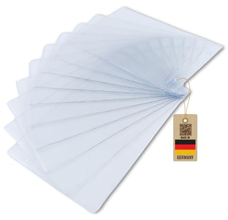 Schutz und Ausweishülle DIN A7 (74 x 105 mm Dokumente), vertikal tragbar, 10 Stück transparent - twist4® - Schnell & in TOP Qualität …