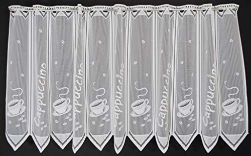 Scheibengardinen 56 - 89 cm hoch 12 cm Panel Curtains Curtain Cappuccino Length 60 cm Various Colours - All white, Polyester
