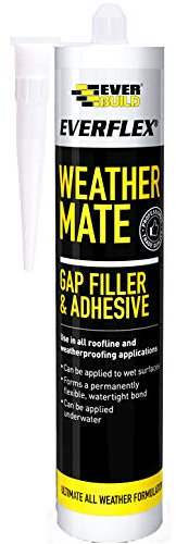 Everbuild Everflex Weather Mate – Gap Filler & Adhesive – Water Resistant – Permanently Flexible – For Exterior Use – Translucent – 295ml Cartridge