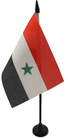 AZ FLAG - Tischflagge Syrien - 15x10 cm - Syrische Tischfahne 10 x 15 Cm - Flaggen