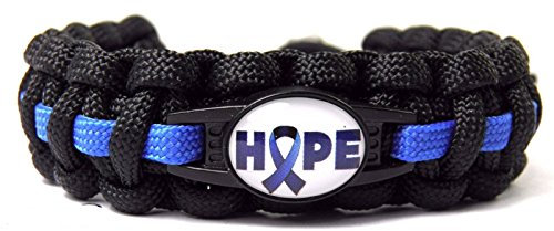 HanseCharms Paracord Armband-Thin Blue Line-Polizei-Männer, Frauen, Kind Armband-Verstellbar (Hope, M = 16-20 cm)
