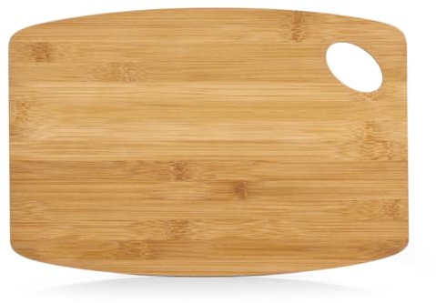 Zeller 25231 Schneidebrett mit Griffloch, Bambus, 34 x 23 x 0,8 cm, Natur