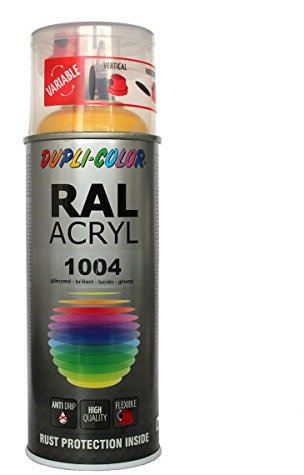 Dupli-Color 349461 RAL-Acryl-Spray 1004, 400 ml, Goldgelb Glanz