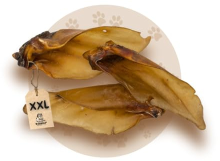 Warnick's Hundesnack Rinderohren mit Muschel XXL - 50 Stück | XXL Rinderohren mit Muschel - Fettarm, proteinreich & luftgetrocknet - Ohne Zusätze - Zahnpflege & Kauspaß für Hunde