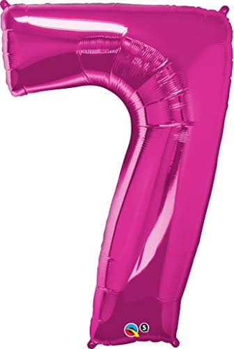 Grabo XXL Riesen Zahlen Folienballon 102 cm (40) Farbauswahl – Perfekte Deko für Geburtstage, Jubiläen & Feiern – Happy Birthday Party-Highlight - für Helium und Luft! Wiederverwendbar! (Pink, 7)