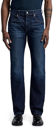 7 For All Mankind mens Austyn Relaxed Fit Mid Rise Straight Leg jeans, Los Angeles Dark Blue, 33 US