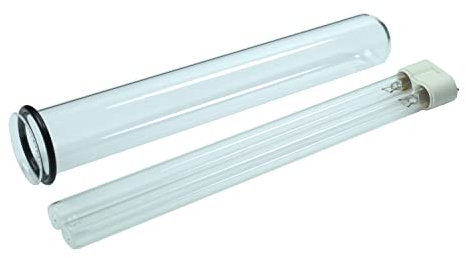 Wacredo UVC Ersatzlampe 55 Watt + Quarzglas für Oase Filtoclear 30000 inkl. Dichtungsring Komplettset Wasseraufbereitung | Filter | Wasserklärer | Leuchtmittel | UVC Gerät