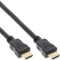 InLine Câble HDMI Haute Vitesse avec Ethernet Qualité supérieure 2K et 4K Mâle/mâle 2,5 m Noir/doré