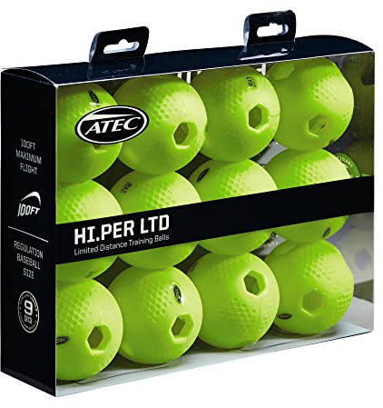 Wilson ATEC Hi.Per LTD Trainingsbälle mit begrenzter Distanz, 12 Bälle, reguläre Baseball-Größe