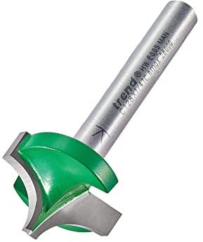 Trend CraftPro Ovolo Rounded Over Router Cutter Bit, 1/4 Inch Shank, 4.8mm Radius and 22.2mm Cut Length, Tungsten Carbide Tipped, C128X1/4TC