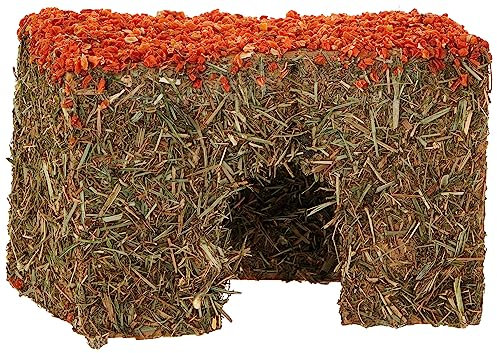 Rosewood Naturals Small Carrot Cottage for Small Animals - Edible Toy, Hay House, Den and Hideout for Hamsters, Gerbils and Mice