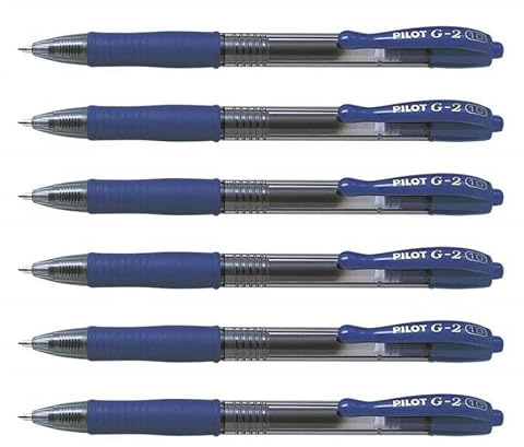 10 Pack of 6 Pilot G2 Gel Ink Rollerball Pen Broad Tip 1.0 mm Blue