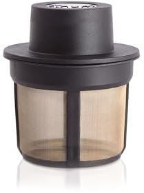 Finum FLOATING BASKET schwimmender Dauerfilter für Tee, Kaffee und Gewürze - Permanentfilter mit Gewebe aus Edelstahl als Teefilter, Kaffeefilter und Gewürzfilter, Schwarz