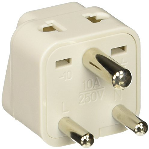 CKITZE BA-10-3P Grounded Universal 2-in-1 Type D Plug Adapter - 3 Pack