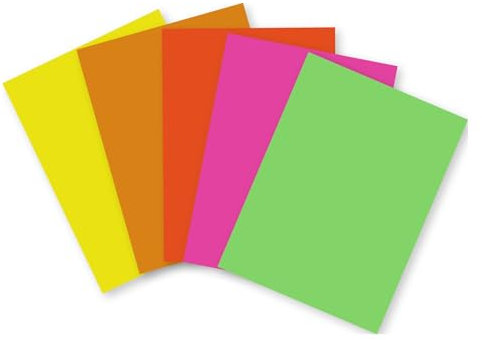 Clairefontaine 93921C - Packung mit 100 Bögen in Neonfarben, DIN A4, 21 x 29,7cm, 90g, farbig sortiert