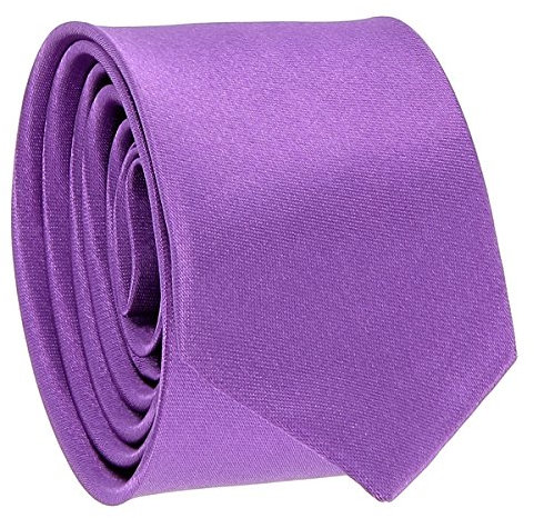 Cravate Fine Violet clair - Cravate Homme Coupe Slim Moderne - 5cm à la Pointe - Couleur Unie - Accessoire Chemise pour Mariage, Cérémonie