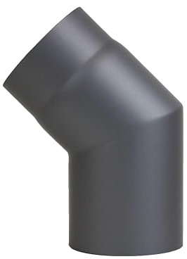 Tubo della stufa gomito 45 ° senza porta ø 120 mm Grigio gussgrau Starr lucidati e legno cuciture