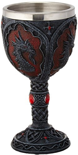 VERDUGO GIFT Royal Dragon Goblet, Silver, 10.2 x 10.2 x 18.7 cm