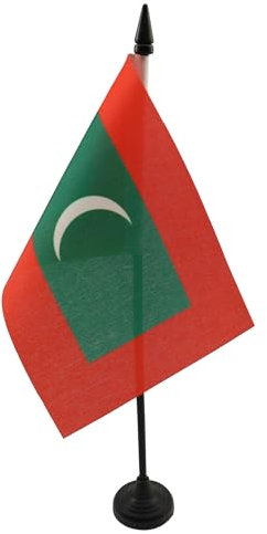 BANDIERA DA TAVOLO MALDIVE 15x10cm - PICCOLA BANDIERINA MALDIVIANA 10 x 15 cm - AZ FLAG
