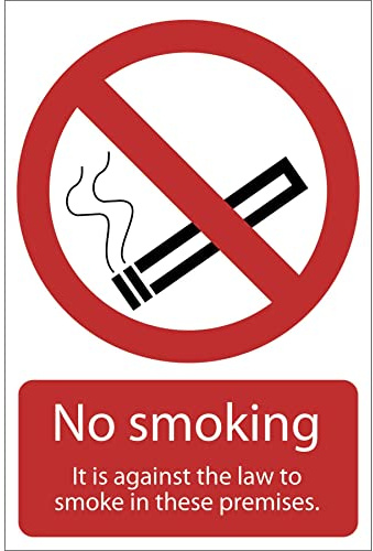 Draper 72167 Smoking Against The Law Prohibition Sign